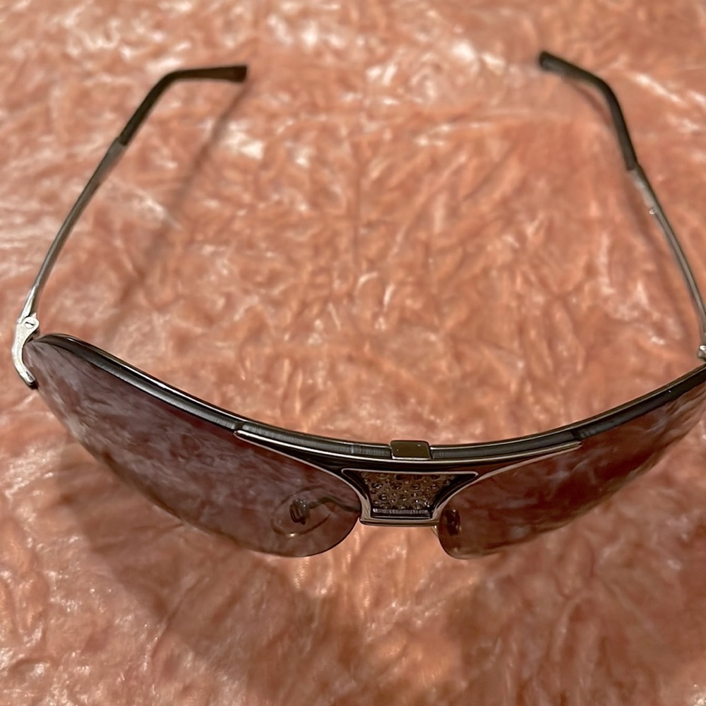 Authentic Christian Dior crystal/sunglasses with original case & dust cloth.